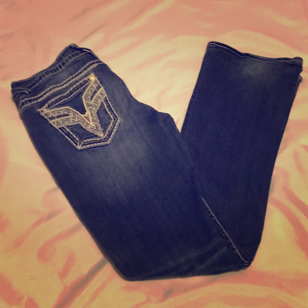 Medium wash Vigoss jeans.